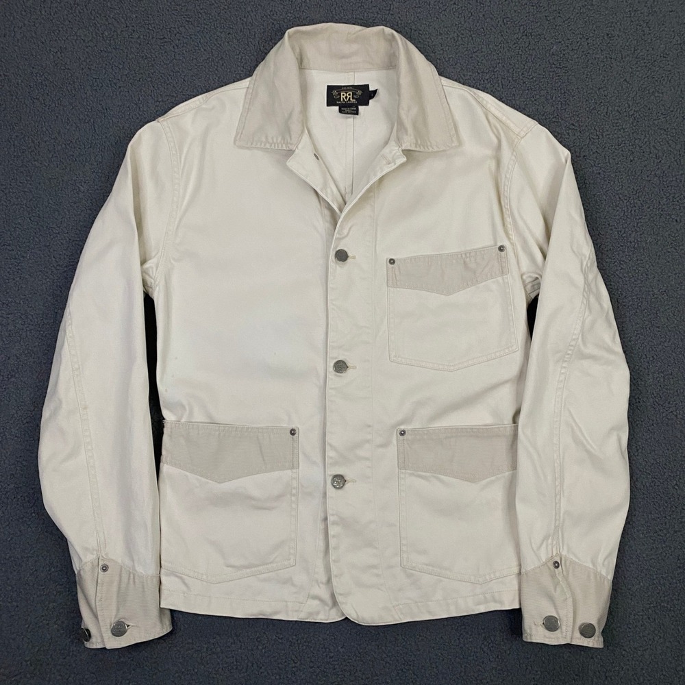 RRL Ralph Lauren Chore Jacket FITS Mens SMALL Canvas Corduroy Collar Barn Coat - Picture 1 of 16